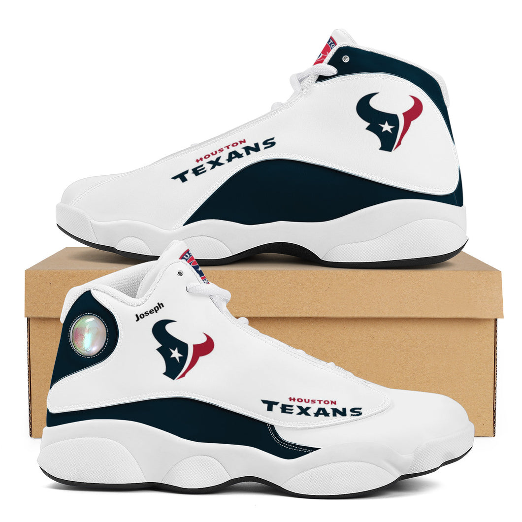 NFL Houston Texans Sport High Top Basketball Sneakers Shoes For Men Women