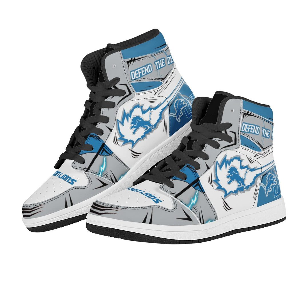 NFL Detroit Lions Air Force 1 High Top Fashion Sneakers Skateboard Shoes