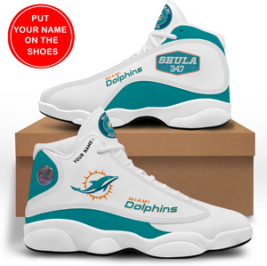 NFL Miami Dolphins Sport High Top Basketball Sneakers Shoes For Men Women