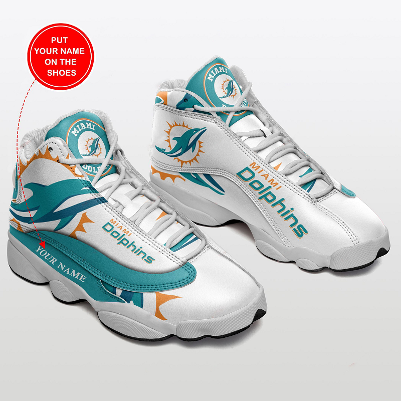 NFL Miami Dolphins Sport High Top Basketball Sneakers Shoes For Men Women