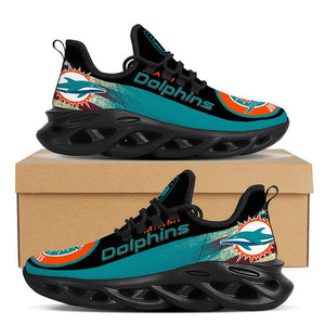NFL Miami Dolphins Casual Jogging Running Flex Control Shoes For Men Women
