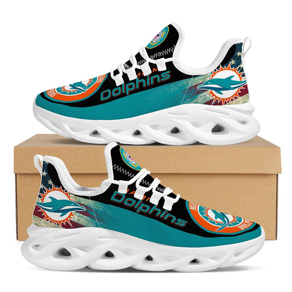 NFL Miami Dolphins Casual Jogging Running Flex Control Shoes For Men Women