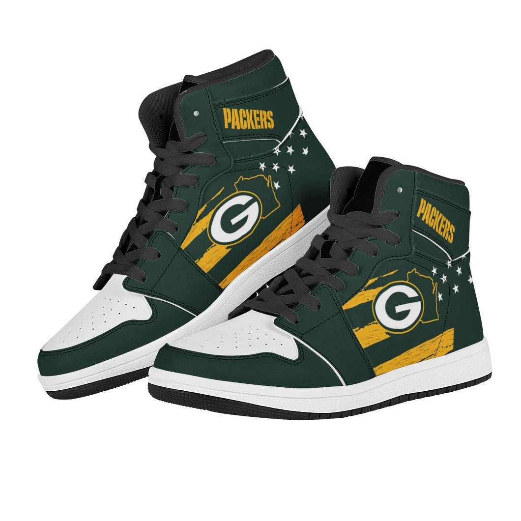 NFL Green Bay Packers Air Force 1 High Top Fashion Sneakers Skateboard Shoes