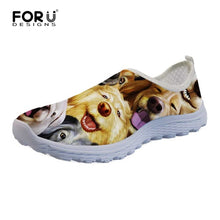 Load image into Gallery viewer, Youwuji Fashion Fashion Autumn Summer Women&#39;s Flats Shoes Woman 3D Cute Animal Cat Dog Puzzle Ladies Light Sneakers Loafers Slip-on
