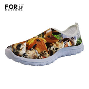 Youwuji Fashion Fashion Autumn Summer Women's Flats Shoes Woman 3D Cute Animal Cat Dog Puzzle Ladies Light Sneakers Loafers Slip-on