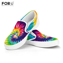 Load image into Gallery viewer, Youwuji Fashion Colorful Tie Dye Spiral Print Abstract Art Women Shoes Casual Comfortable Slip On Flats Shoes Spring/Autumn Sneakers
