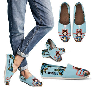 Youwuji Fashion ER Nurse 3D Casual Shoes Women Flats Comfortable Canvas Lazy Walking Summer Shoes for Teenage Girls Zapatillas Mujer