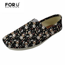 Load image into Gallery viewer, Youwuji Fashion HOT SALE Cute Nurse Bear Pattern Black Women&#39;s Flats Shoes Ladies Casual Loafers Shoes Woman Canvas Lazy Shoes Mujer
