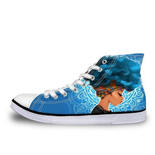 Load image into Gallery viewer, Youwuji Fashion Black Girl Hair African Woman Print High Top Canvas Shoes Casual Spring/Autumn Sneaker Fashion Lady Vulcanized Shoes
