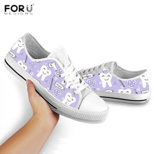 Load image into Gallery viewer, Youwuji Fashion Cute Cartoon Dental/Dentist/Tooth Print Women Shoes Classic Low Top Pink Canvas Shoes Sneaker Casual Ladies Footwear
