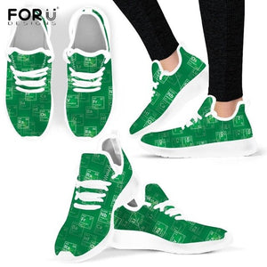 Youwuji Fashion Periodic Table of Elements Printing Women Girls Flats Sneakers Casual Spring/Autumn Female+Shoes Chemistry Footwear