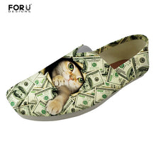 Load image into Gallery viewer, Youwuji Fashion Kawaii Animal Cat Printed Women&#39;s Flats Shoes Women Summer Casual Loafers Shoes for Female Canvas Chaussures Femme
