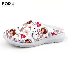 Load image into Gallery viewer, Youwuji Fashion Funny Nursing Slippers for Women Fashion Summer Flats Flips Flop Womans Casual Medical/Doctor/Nurse Print Footwear
