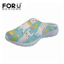 Load image into Gallery viewer, Youwuji Fashion Cute Alpaca Pattern Summer Women Sandals Casual Women&#39;s Home Slippers Shoes Woman Beach Water Shoes Ladies Sandals
