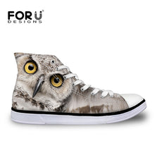 Load image into Gallery viewer, Youwuji Fashion Classic Women High Top Canvas Shoes Stylish 3D Animals Black Cat Printed Vulcanize Shoes Breathable Lace up Flats

