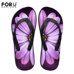 Yowuji Fashion Women's Slippers Fashion Woman Summer Beach Sandals Female Flower Patter Flip Flops Leisure Flats Shoes Flip-Flops
