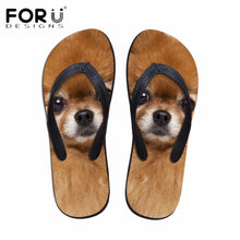 Load image into Gallery viewer, Yowuji Fashion 3D Pomeranians Pattern Women Fashion Flip Flops Cute Animal Cat Dog Summer Slippers for Woman Flats Female Shoes
