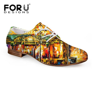 Youwuji Fashion Fashion Oxford Shoes Women 3D Painting Prints Women's Flats Oxfords Leather Shoes for Ladies Lace-up Casual Shoes