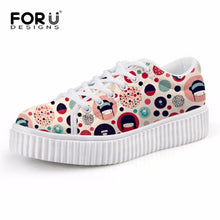 Load image into Gallery viewer, Youwuji Fashion Cute Womens Cartoon Flat Shoes Fashion Lace-up Platform Creepers Shoes Casual Ladies Autumn Summer Students Flats
