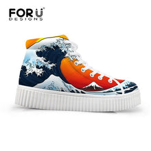 Load image into Gallery viewer, Youwuji Fashion Women High Top Platform Shoes 3D Waves Pattern Female Height Increasing Flats Casual Women&#39;s Sneaker Zapatos Mujer
