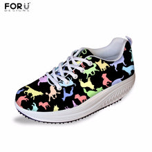 Load image into Gallery viewer, Youwuji Fashion Health Female Beauty Women Swing Shoes Black Kawaii Animal Puzzle Brand Design Height Increasing Shoes for Ladies
