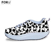 Load image into Gallery viewer, Youwuji Fashion Health Female Beauty Women Swing Shoes Black Kawaii Animal Puzzle Brand Design Height Increasing Shoes for Ladies
