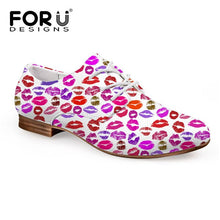 Load image into Gallery viewer, Youwuji Fashion Cute 3D Lipstick Pattern Women Fashion Dress Shoes Autumn Women&#39;s Casual Oxfords Shoes High Quality Female Leather
