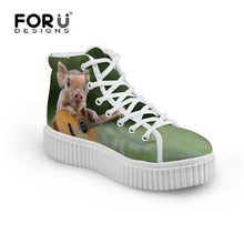 Load image into Gallery viewer, Youwuji Fashion New Fashion Women&#39;s Casual Platform Shoes Cute 3D Animal Pig Prints High-top Flats Shoes for Ladies Female Creepers
