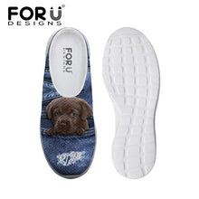 Load image into Gallery viewer, Youwuji Fashion Cute Pet Cat Denim Printed Women Sandals Light Weight Slip-on Summer Beach Water Shoes Female Loafers Breathable

