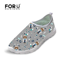 Load image into Gallery viewer, Youwuji Fashion White Cute Cartoon Nurse Bear Pattern Female Causal Flats Shoes Light Weight Women Summer Sneakers Breathable Mesh
