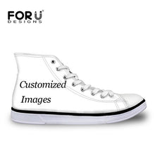 Load image into Gallery viewer, Youwuji Fashion Classic High Top Vulcanize Shoes for Female Flats 3D ASL Hand Sign Printed Women Casual Canvas Shoes Flats Walking
