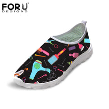 Load image into Gallery viewer, Youwuji Fashion Fashion Hairdresser Cosmetologist Print Women Casual Flats Shoes Sneakers Woman Summer Loafers Shoes Barbero Zapatos
