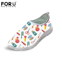 Load image into Gallery viewer, Youwuji Fashion Fashion Hairdresser Cosmetologist Print Women Casual Flats Shoes Sneakers Woman Summer Loafers Shoes Barbero Zapatos
