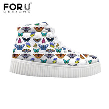 Load image into Gallery viewer, Youwuji Fashion High Top Women Flats Shoes Cute Animal Butterfly Pattern Height Increasing Swing Shoes for Lady Flat Shoes Woman
